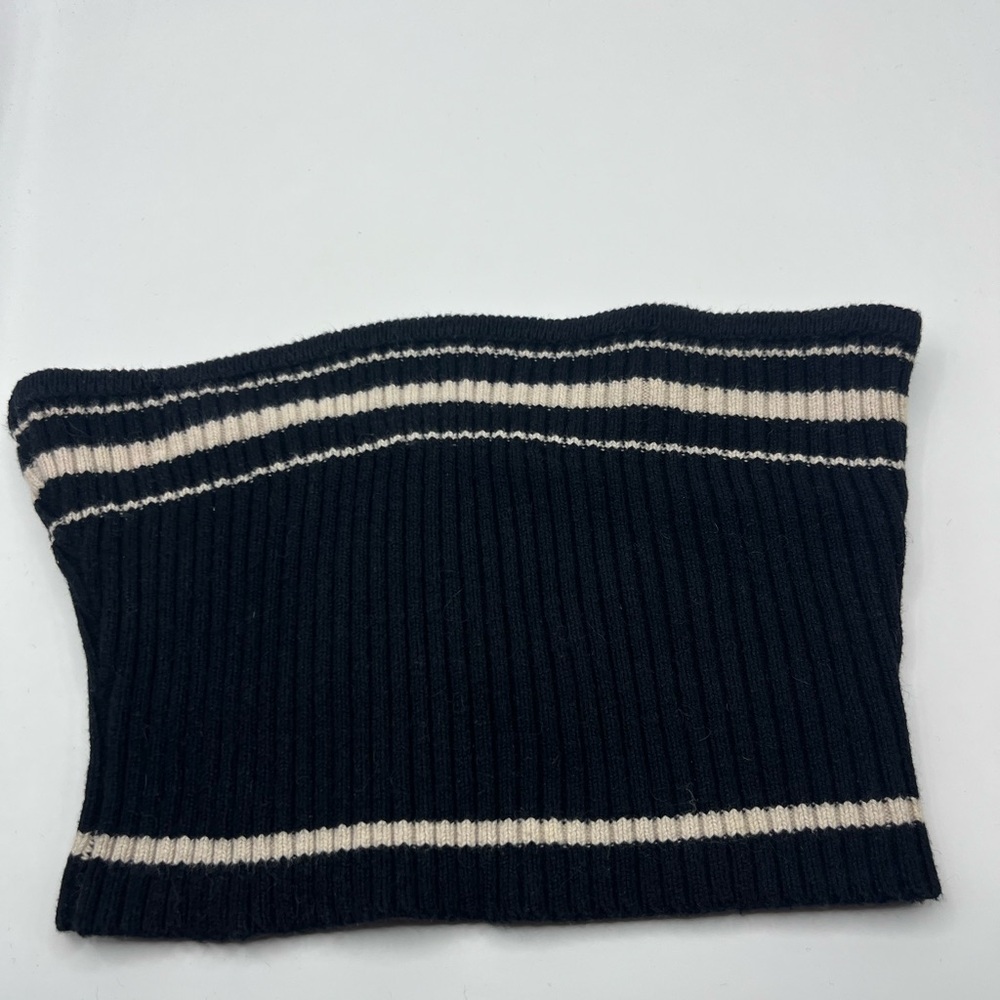 Black and White Striped Tube Top